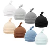 DRESHOW Bébé Bonnet Nouveau-né Nœud Chapeaux d'hôpital Doux et Mignon Bonnets pour Bébé Garçon Fille 0-6 Mois