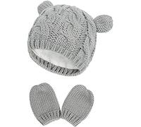 DRESHOW Bébé Chapeau Gant Ensemble doux Nouveau-né Mitaines Bébé Fille Garçons Tricoté Bonnet pour Tout-petits Infantile Hiver Bonnet Mitaines Ensembles