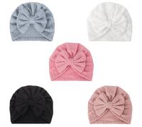 DRESHOW Bébé Turban Bonnets de Naissance Chapeaux Nœuds Papillons Mignon Elastique Child Casquettes Bonnets Pour Bébé Fille Garçon
