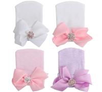 DRESHOW Bébé Turban Bonnets de Naissance Chapeaux Nœuds Papillons Mignon Elastique Enfant Casquettes Bonnets Pour Bébé Fille Garçon
