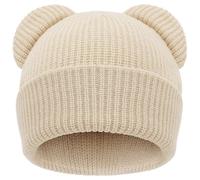 DRESHOW Bonnet pour Bébé Bonnet Hiver Bébé Unisexe en Tricot Doux avec Oreilles d'ours Mignonnes pour Garçon Fille Beanies Chaud pour 6-24 Mois