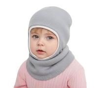 DRESHOW Cagoule Bébé Fille Garçon Bonnet Echarpe Hiver Chaud Cache Oreilles Chapeaux en Tricoté Capuche Doux Doublé Polaire pour Tout-Petit Childs Filles Garçon 1-6 Ans