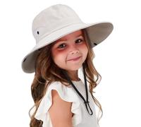 DRESHOW Chapeau de Soleil Bébé Fille Protection Contre les UV Chapeau de Soleil en Maille Pliable à Large Bord Bonnet d'été avec Mentonnière pour Enfants Filles 3-8 Ans
