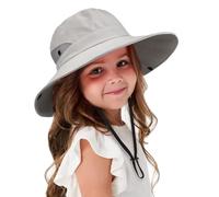 DRESHOW Chapeau de Soleil Bébé Fille Protection Contre les UV Chapeau de Soleil en Maille Pliable à Large Bord Bonnet d'été avec Mentonnière pour Enfants Filles 3-8 Ans