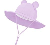 DRESHOW Chapeau de Soleil Bébé Unisexe en Pliable Protection Anti-UV Solaire Plage Chapeaux de Soleil Enfant Bonnet d'été avec Oreilles d'ours Bébé Fille UPF 50+