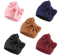 DRESHOW Chapeaux pour Bébé Nouveau-né Chapeau d'hôpital Bonnet Chapeaux pour Bébé, Taille Unique, 5 Pack Bow Hats Set22-8UK