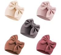 DRESHOW Chapeaux pour Bébé Nouveau-né Chapeau d'hôpital Bonnet Chapeaux pour Bébé, Taille Unique, 5 Pack Bow Hats Set22-8UK