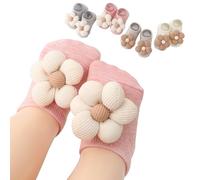 DRESHOW Chaussettes de Cheville pour Bébé Fille Chaussettes Basses Antidérapantes à Fleurs Mignonnes pour Bébés Tout-petits Filles 6-12 mois