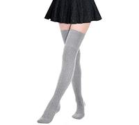 DRESHOW Chaussettes Hautes Montantes Chaussettes de Genoux Longues Cuisse Chaussettes Dessus du Genou Haut Bas de Démarrage pour Filles et Femmes