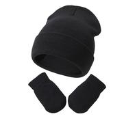 DRESHOW Ensemble Bonnet Beanie et Moufles d'hiver Set pour Bébés et Childs Ensemble Chapeau et Gants Tricotés Chauds pour 3 Mois - 24 Mois Filles et Garçons