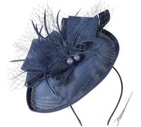 DRESHOW Fascinateur en Plumes à Flèche Unique Bandeau et Pince Fourchue Coiffure de Mariage Fascinateur de Derby Coiffure de Pilier pour Filles et Femmes