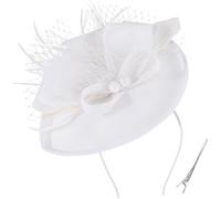 DRESHOW Fascinateur en Plumes à Flèche Unique Bandeau et Pince Fourchue Coiffure de Mariage Fascinateur de Derby Coiffure de Pilier pour Filles et Femmes