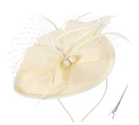 DRESHOW Fascinateur en Plumes à Flèche Unique Bandeau et Pince Fourchue Coiffure de Mariage Fascinateur de Derby Coiffure de Pilier pour Filles et Femmes