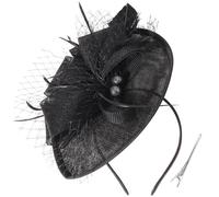 DRESHOW Fascinateur en Plumes à Flèche Unique Bandeau et Pince Fourchue Coiffure de Mariage Fascinateur de Derby Coiffure de Pilier pour Filles et Femmes