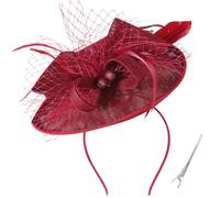 DRESHOW Fascinateur en Plumes à Flèche Unique Bandeau et Pince Fourchue Coiffure de Mariage Fascinateur de Derby Coiffure de Pilier pour Filles et Femmes