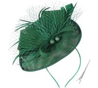 DRESHOW Fascinateur en Plumes à Flèche Unique Bandeau et Pince Fourchue Coiffure de Mariage Fascinateur de Derby Coiffure de Pilier pour Filles et Femmes