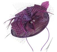 DRESHOW Fascinateur en Plumes à Flèche Unique Bandeau et Pince Fourchue Coiffure de Mariage Fascinateur de Derby Coiffure de Pilier pour Filles et Femmes