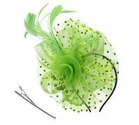 DRESHOW Fascinator Chapeau Plume Mariage Dames Day Bandeau et Clip Cocktail Tea Party Chapeau pour Fille et Femmes