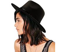 DRESHOW Femme Chapeau Panama Laine Faux Chapeaux Capeline Rétro Vogue Fedora Chapeau