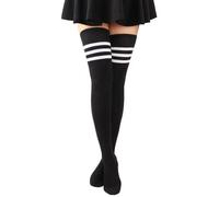 DRESHOW Femme Coton Extra Longues Chaussettes Hautes de Cuisse Montantes Chaussettes de Genoux para Sport Cosplay