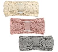 DRESHOW Femmes Chaud Tricoté Bandeau Hiver Oreille Plus Chaud Crochet Tête Enveloppe épais Polaire Doublure Cheveux Bandes