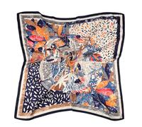 DRESHOW Femmes Grand Foulards Carrés Satin Foulards Cheveux Accessoires Soie Carrés Motifs Classiques Bandanas Plage