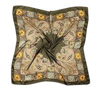 DRESHOW Femmes Grand Foulards Carrés Satin Foulards Cheveux Accessoires Soie Carrés Motifs Classiques Bandanas Plage
