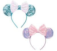 DRESHOW Oreilles de Souris Arc Bandeaux Paillettes Décoration de Fête Cosplay Costume pour Femmes