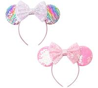 DRESHOW Oreilles de Souris Arc Bandeaux Paillettes Décoration de Fête Cosplay Costume pour Femmes