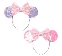 DRESHOW Oreilles de Souris Arc Bandeaux Paillettes Décoration de Fête Cosplay Costume pour Femmes