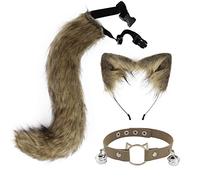DRESHOW Renard Fausse Fourrure Queue Chat Oreilles Bandeau Halloween Pête Costume tour de Cou Cosplay Ensemble
