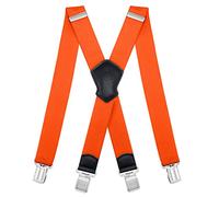 Dresime Bretelles Homme Larges Réglable Élastique Extra Fort 4 Robuste Clips, pour Hommes et femmes avec en forme X Design et Sangles Extra Larges -4cm