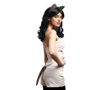DRESS ME UP - HBN-0054-tiger Carnaval Halloween Set d'oreilles Queue Moustaches de Chat Chaton Motif léopard