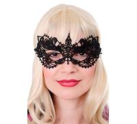 DRESS ME UP - Masque noir halloween carnaval moitié visage yeux loup dentelles gothique bal AE004A