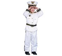 Dress Up America Costume d'amiral de la marine - Uniforme de capitaine de navire blanc pour enfants - Costume de capitaine de bateau pour garçons et filles