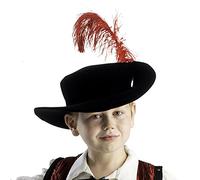 Dress Up America Chapeau de mousquetaire de garçons Plume rouge , Taille unique , Noir , all Ages