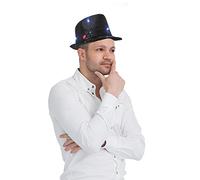 Dress Up America Chapeau Fedora avec lumières clignotantes de LED pour adultes (noir) , Taille unique , Noir , One Size