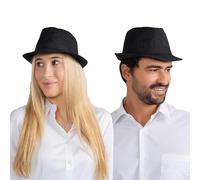Dress Up America Chapeau Fedora Noir Unisexe Pour Adultes - Bel Ensemble D'habillage Pour Jeu De Rôle