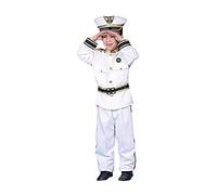 Dress Up America Costume d'amiral de la marine - Uniforme de capitaine de navire blanc pour enfants - Costume de capitaine de bateau pour garçons et filles