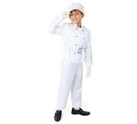 Dress Up America Costume de fanfare blanche pour enfants - Ensemble uniforme de tambour-major - Ensemble soldat de plomb pour garçons