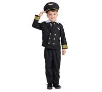 Dress Up America Costume de pilote pour garçons et filles - Uniforme de capitaine de compagnie aérienne pour enfants - Habillage de jeu de rôle pour enfants