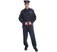 Dress Up America Costume de police pour adultes - Chemise, pantalon, chapeau, ceinture, étui à pistolet et menottes Cop Set