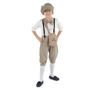 Dress Up America Costume de Newsboy des années 20 - Ensemble de déguisement Newsie pour garçons - Combinaison, casquette et sac Vintage Paperboy