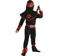 Dress Up America Costume Ninja pour Enfants - Deguisement Ninja Enfant Samurai Warrior Dress Up - Costume Ninja Rouge et Noir pour garçons et Filles