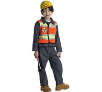 Dress Up America Déguisement d'ouvrier du bâtiment pour tout-petits avec casque - Déguisement de jeu de rôle - Déguisement d'ouvrier du bâtiment pour enfants