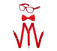 Dress Up America Ensemble Bretelles Fluo, Nœud Papillon, Lunettes De Soleil Et Accessoires - Bretelles Taille Adulte