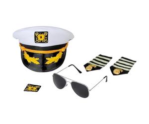 Dress Up America Ensemble De Costume De Capitaine - Kit D'accessoires De Capitaine De Yacht - Ensemble De Capitaine De Bateau Pour Adultes