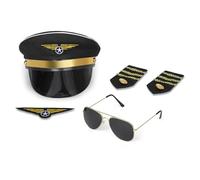 Dress Up America Ensemble De Costumes De Pilote - Ensemble D'accessoires De Déguisement De Pilote De Ligne Pour Adultes