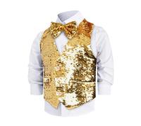 Dress Up America Gilet À Paillettes Avec Nœud Papillon - Gilet Scintillant Pour Garçons - Gilet De Fête Costumée Pour Enfants - Gilet À Paillettes Pour Garçons