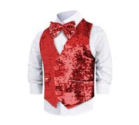Dress Up America Gilet À Paillettes Avec Nœud Papillon - Gilet Scintillant Pour Garçons - Gilet De Fête Costumée Pour Enfants - Gilet À Paillettes Pour Garçons